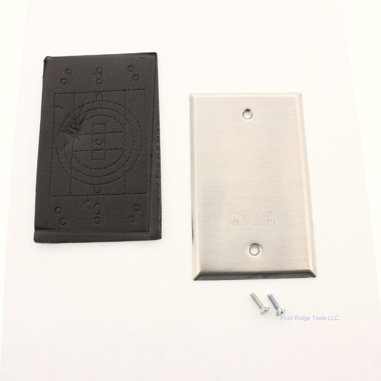 Red Dot RCCB Stainless Steel 1-Gang Blank Weatherproof Cover For Wet Locations