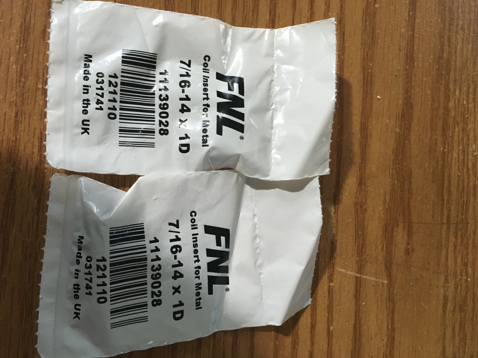 (4) 7/16-14 x 1D UNC 18-8 S/S Free Running Wire Insert