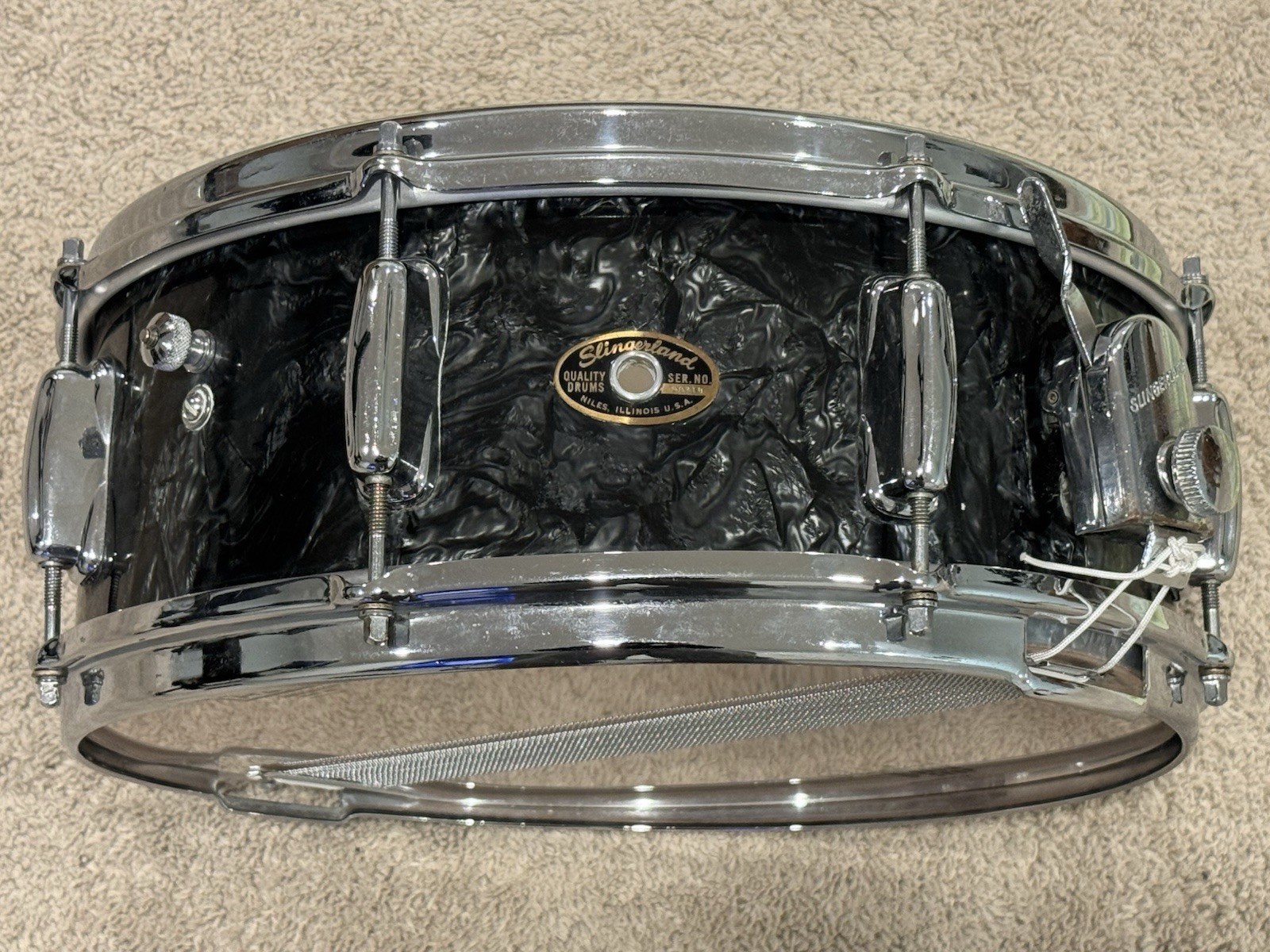 Slingerland 5.5x14 ARTIST Model Snare Drum Black Diamond Pearl 1960’s