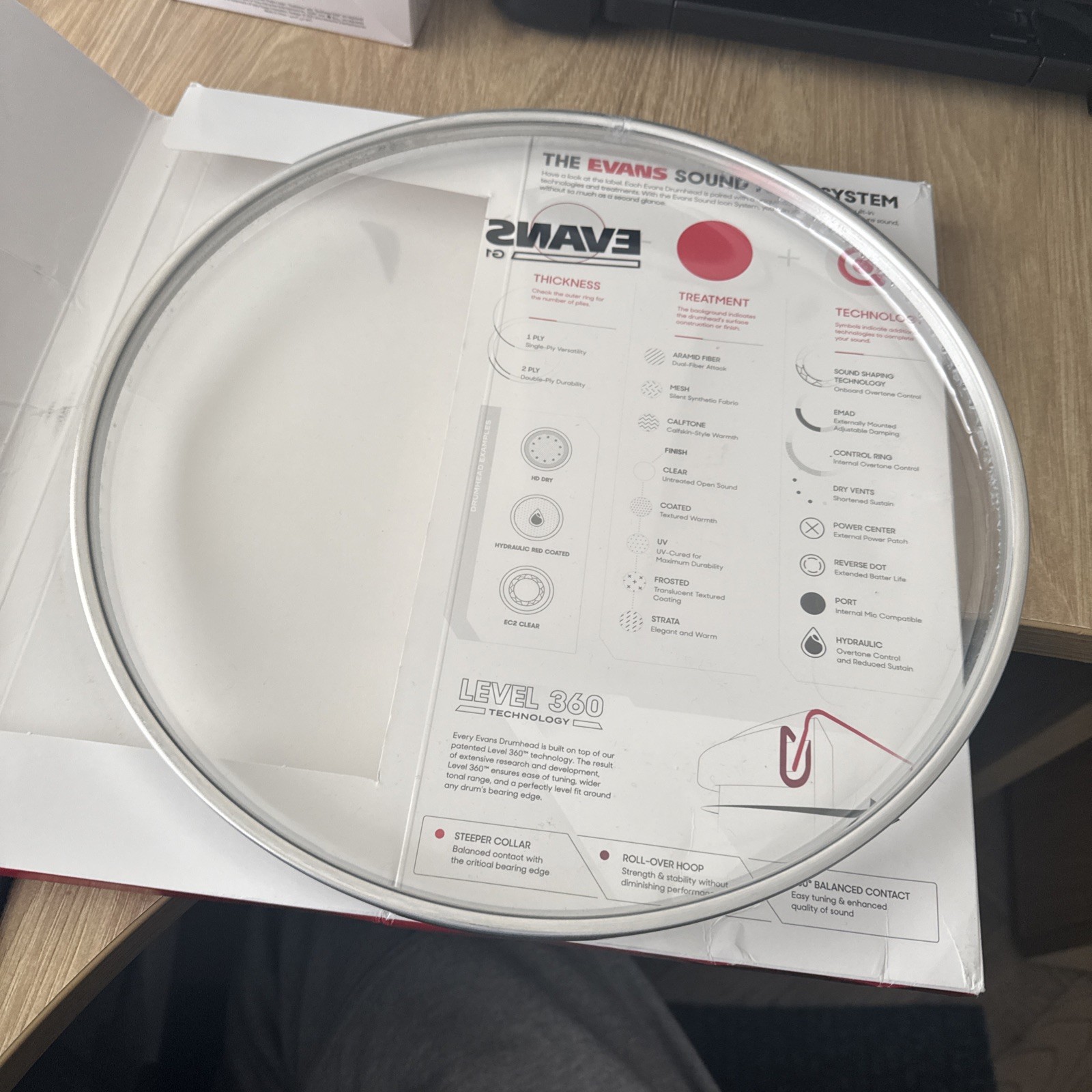 Evans Drumheads G1 Clear 12" level 360 drum head