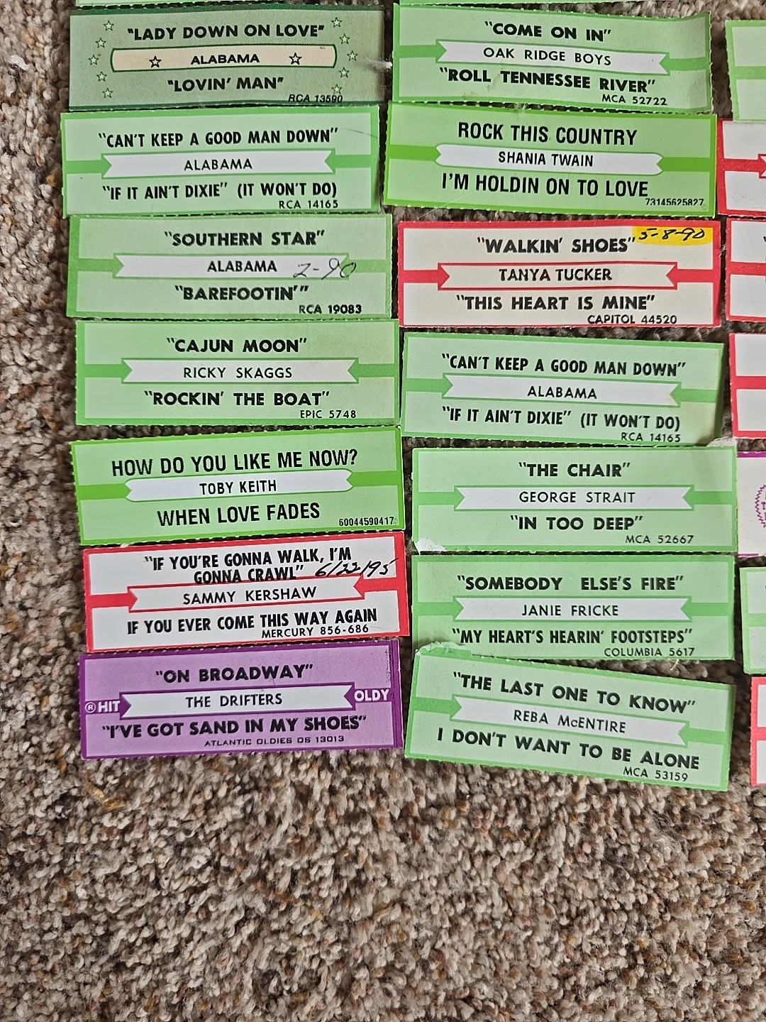 LOt OF 50 JUKEBOX TITLE STRIPS
