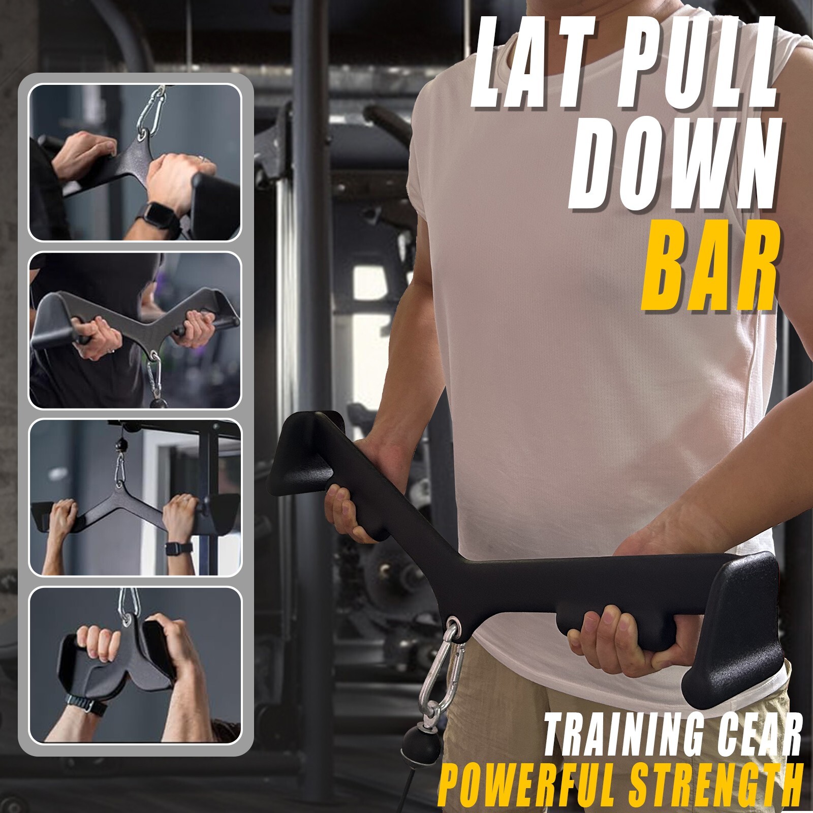 5PC Lat Pull Down Bar T bar Row Attachment V Bar Tricep Lat Pulldown Attachments