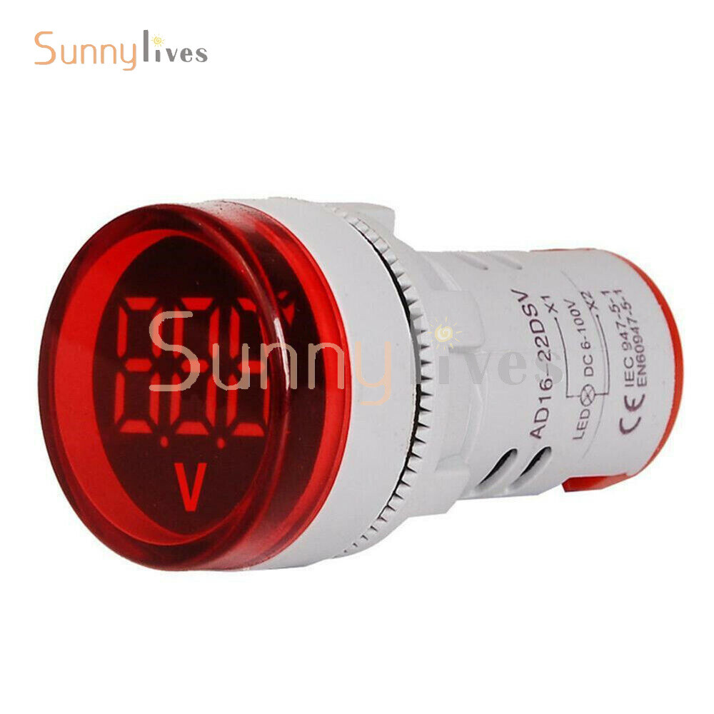22MM Mini LED Voltmeter Digital Display Voltage Meter Volt Tester DC6V-100V