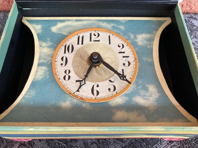 Timeworks Inc. Beach Clock Box "Having A Great Time" Emerson Quote Retro Style