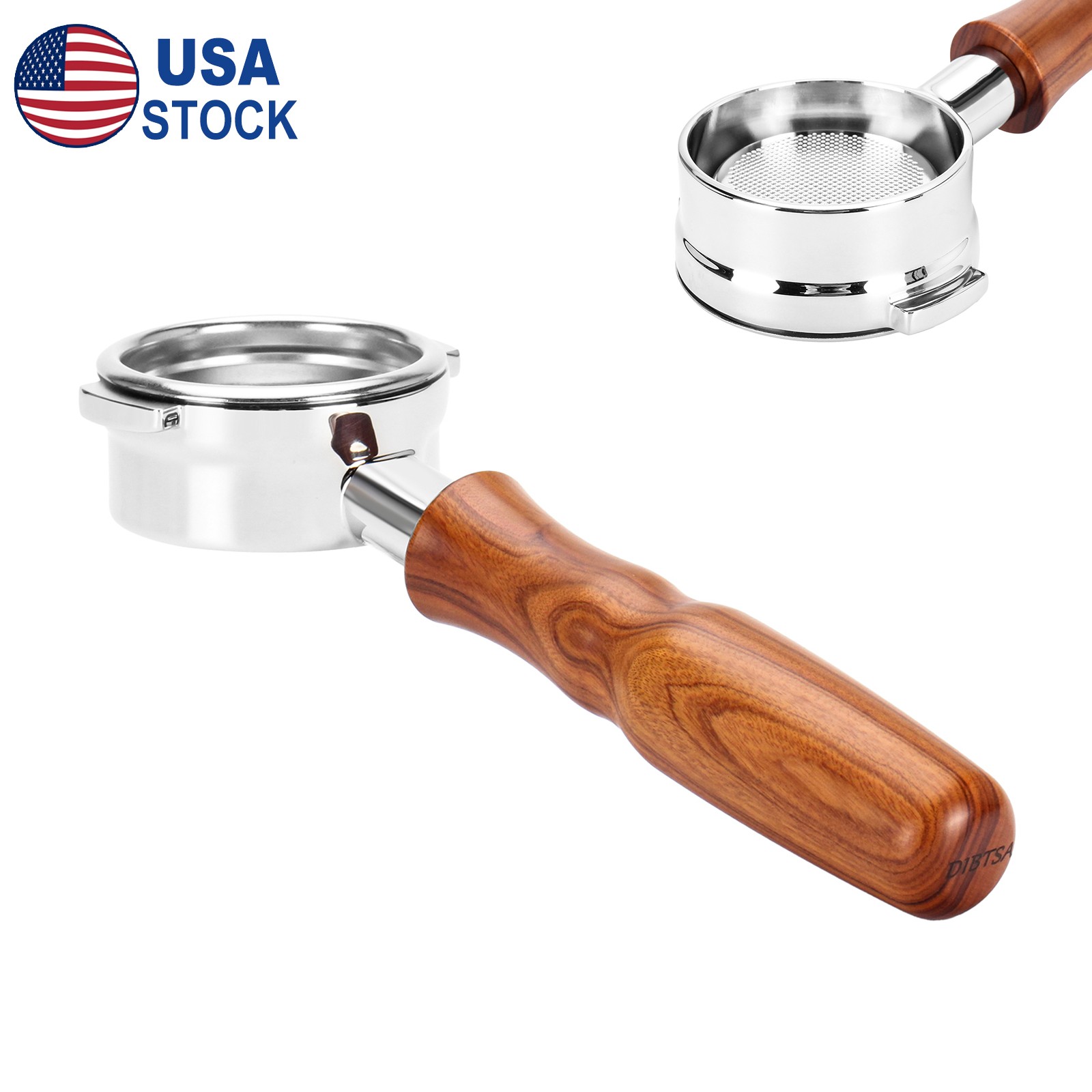 58mm Espresso Portafilter For La Marzocco Bottomless Filter Wood Handle 2-Ears