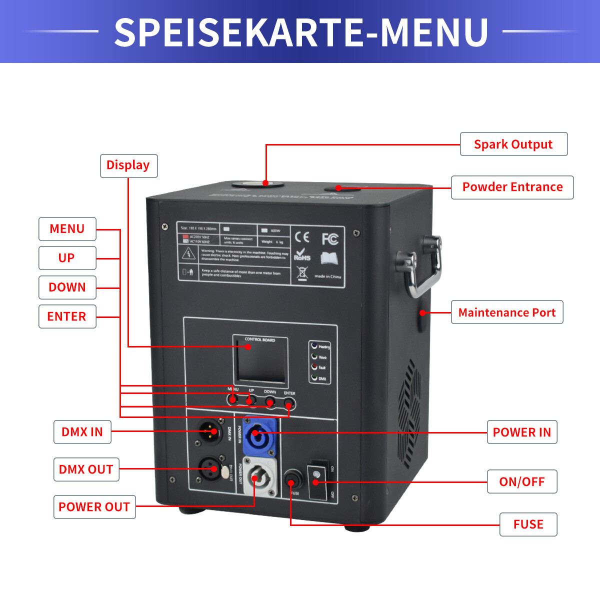 750W Cold Spark Machine Firework Machine DMX DJ Wedding Stage Effect Machine