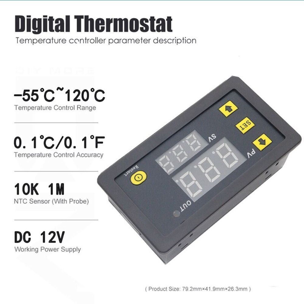 W3230 12V/24V 20A LCD Digital Thermostat Temperature Controller Meter Regulator