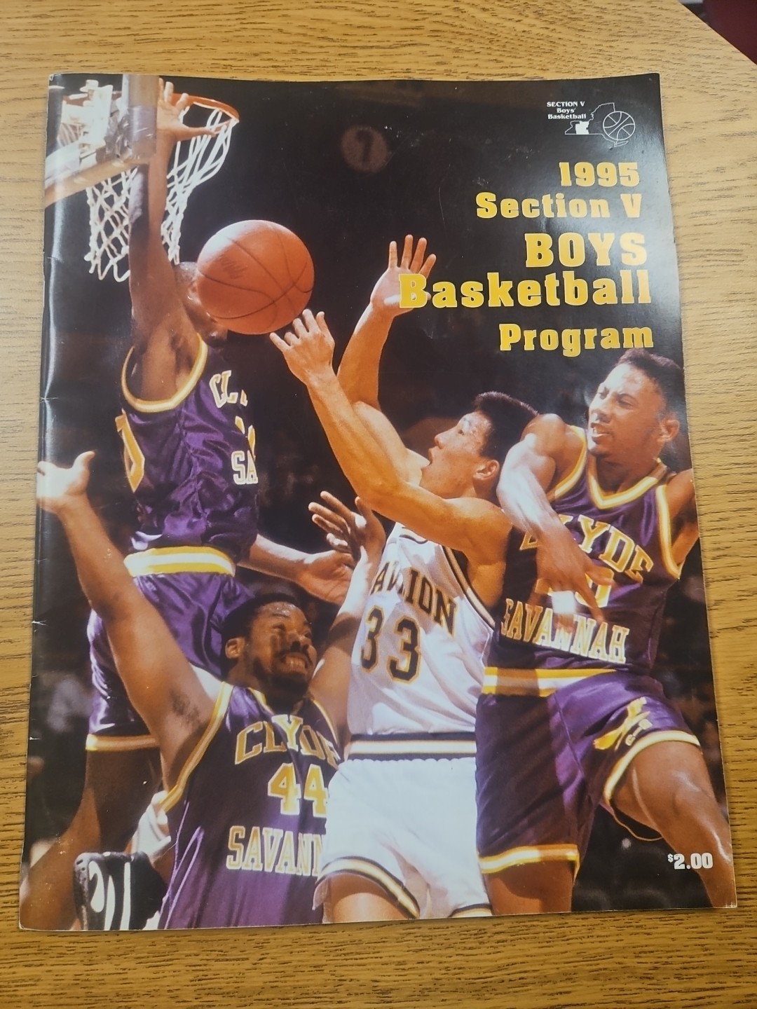 1995 Section V Boys Basketball Program Rochester NY Pavilion Clyde- Savannah
