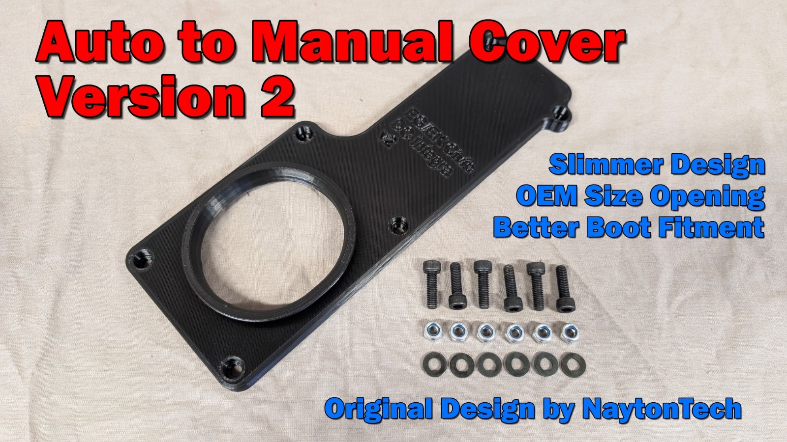 NaytonTech Auto to Manual Conversion Cover for 88-91 CRX, 90-93 Integra