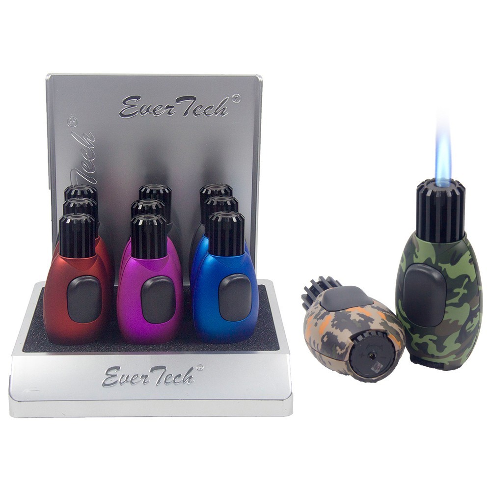 Ever Tech Single Jet Torch Adjustable Windproof Butane Refillable Lighter