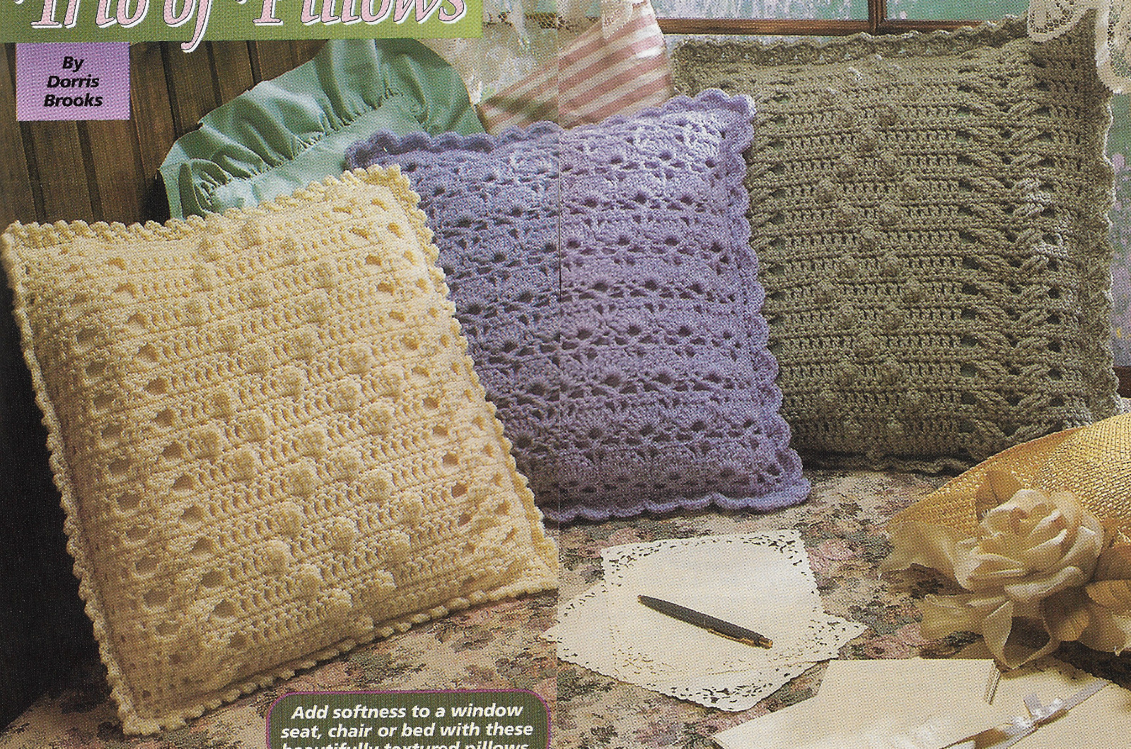 Trio of Pillows crochet PATTERN INSTRUCTIONS