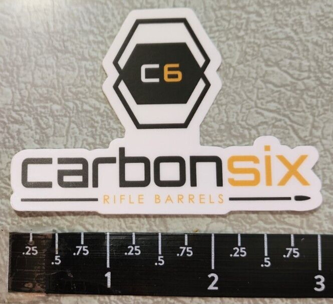 CarbonSix Carbon Six Fiber Rifle Barrels Vinyl Decal Sticker Shot Show