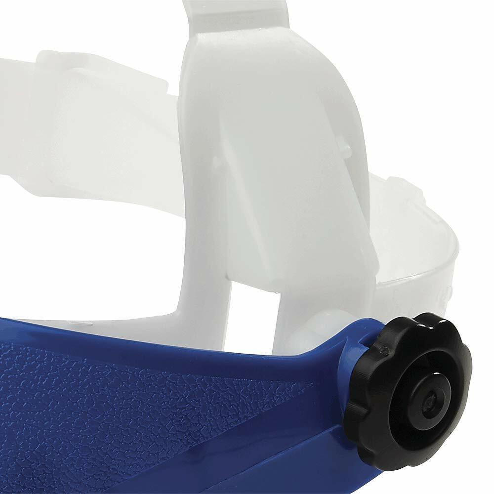 Sellstrom S39000 Single Crown Safety Face Shield with Pin Lock Headgear, Blue