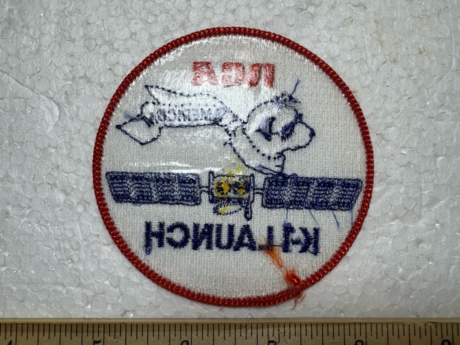 Vintage RCA Americom K-1 Launch Patch With Dog Mascot