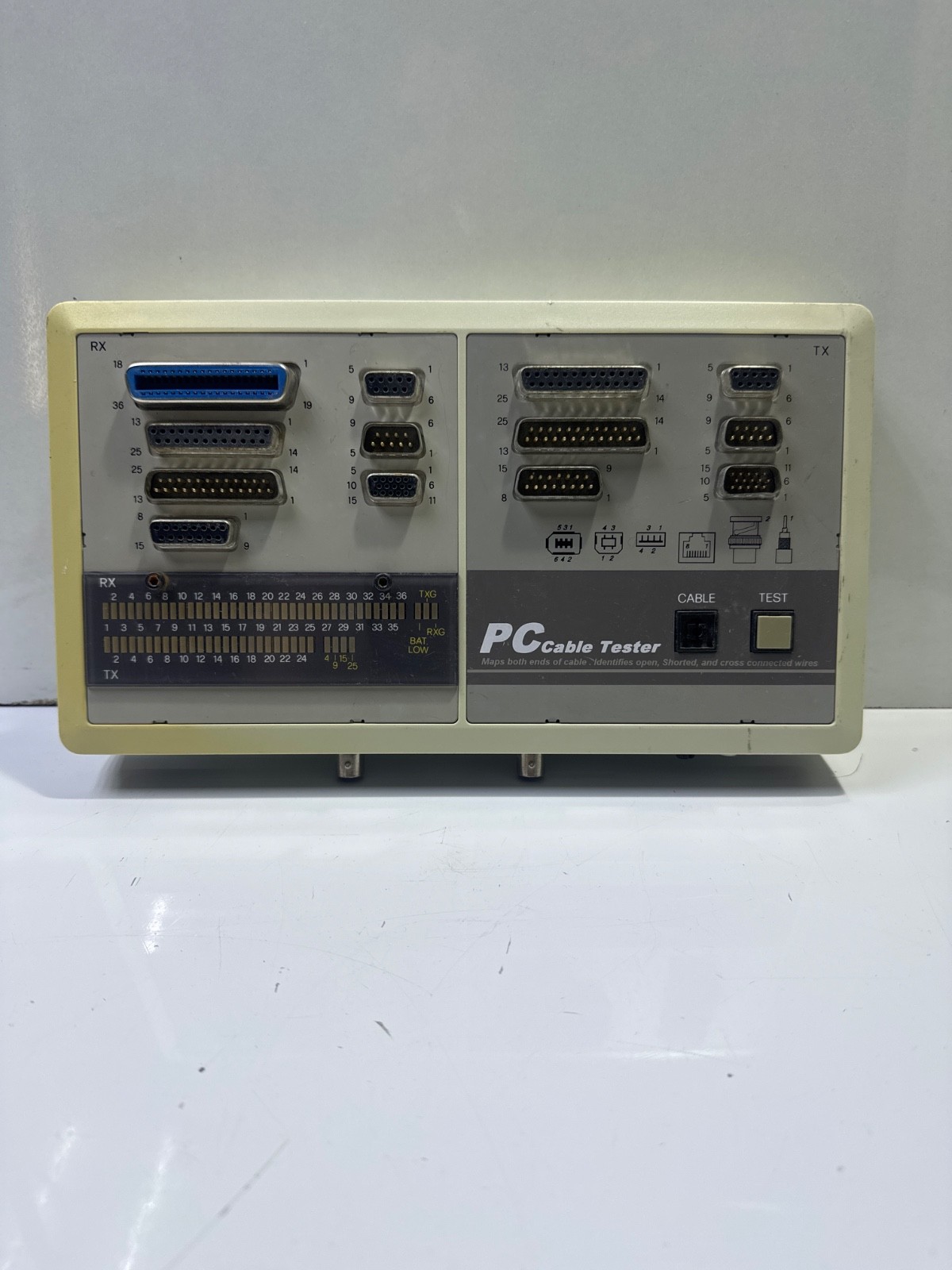 PC Cable Tester Maps both ends of cable Identifies open shorted