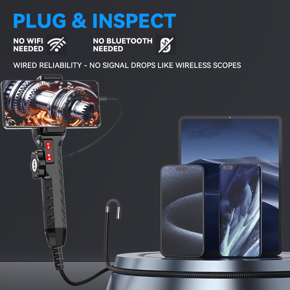 360° 6LED USB Snake Endoscope Borescope HD Inspection Camera For Android ios
