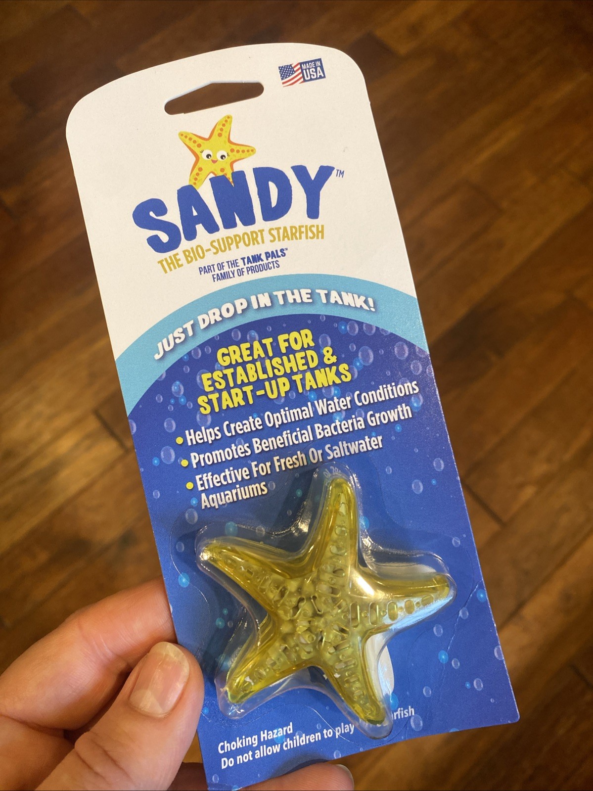 TANK PALS: Sandy The Bio-Support Starfish - 1 Pack, Promotes A Healthy Aquarium