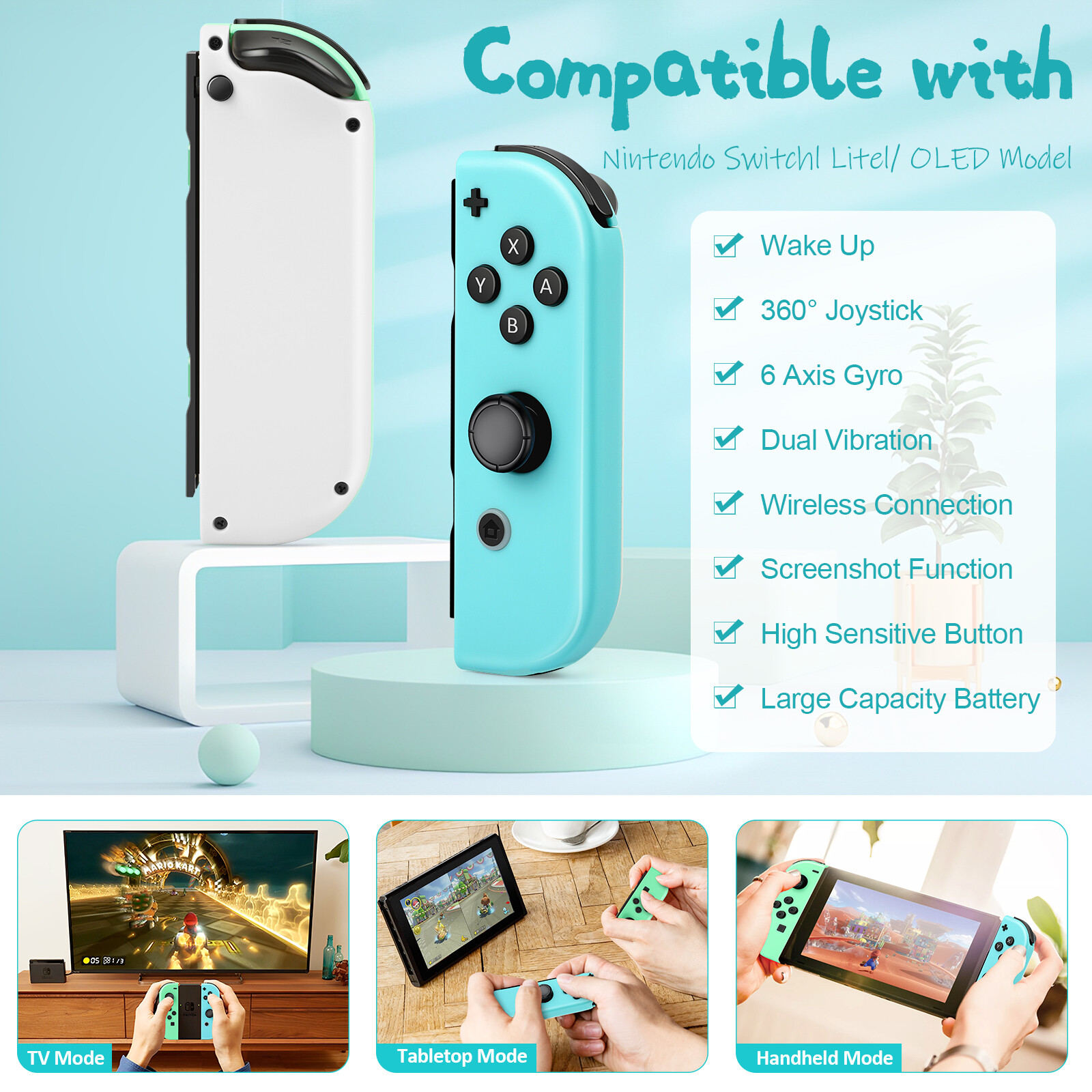 NEW Wireless Controller Pair for Nintendo Switch Left and Right BluetoothGamepad