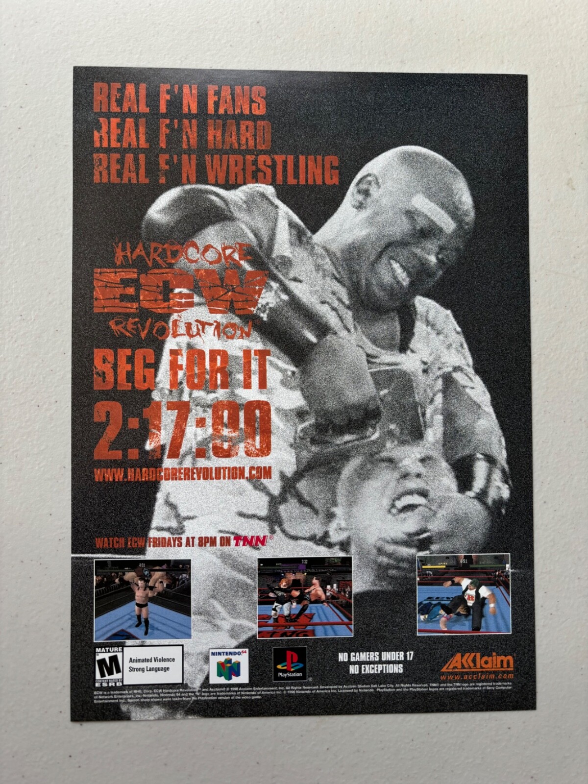 Acclaim ECW Hardcore Revolution Wrestling Video Game Promotional Photo