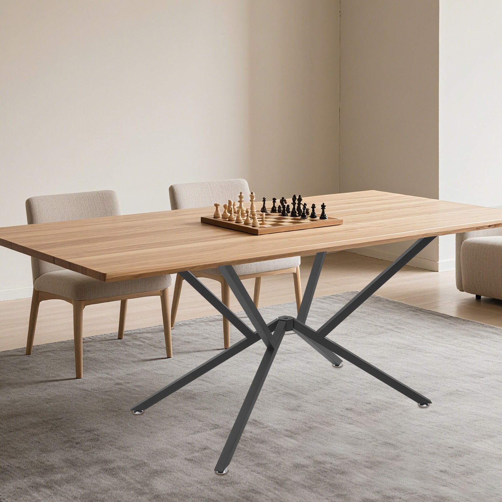 0.8mm/30mm Metal Table Legs Table Crossed-leg Modern Table Legs Iron Black US