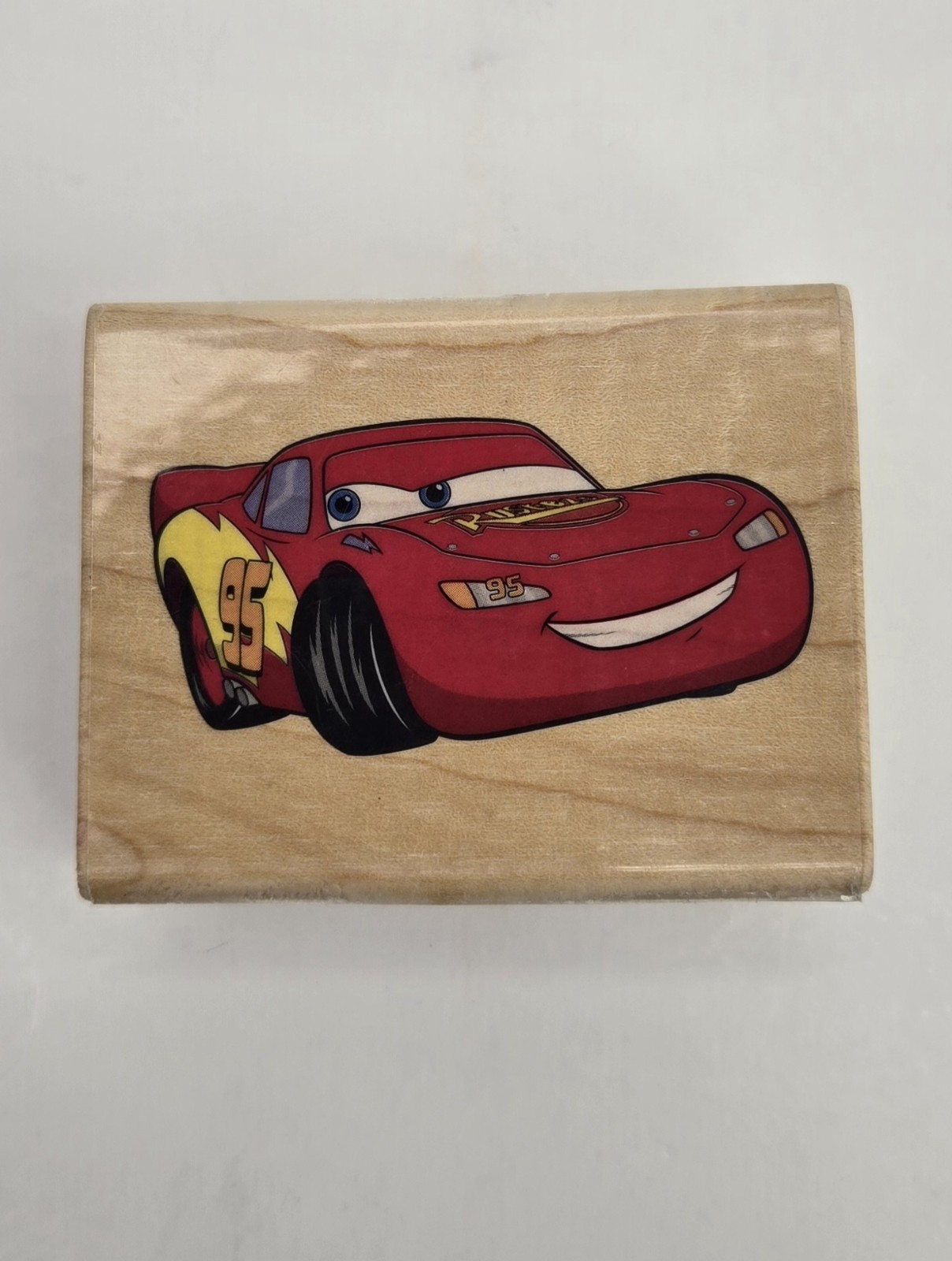 Disney Pixar Cars Wood Mounted Rubber Stamp Lightning Mcqueen EK Success Crafts