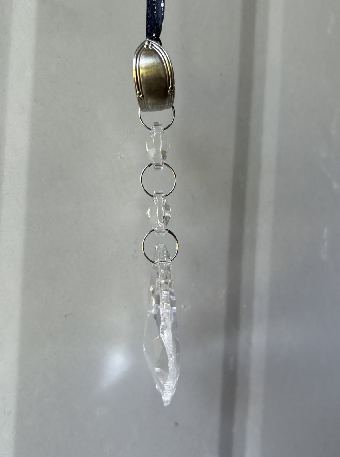 Upcycled Spoon Crystal Sun Catcher Ornament Gift Silverware Bent Cutlery