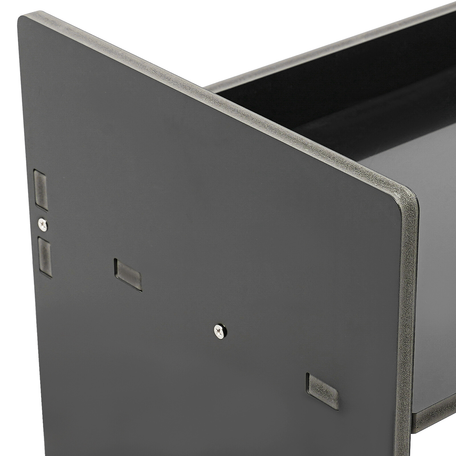 3-Tier Desktop Shelf Rectangular Desktop Bookshelf Desktop Display Rack Black US