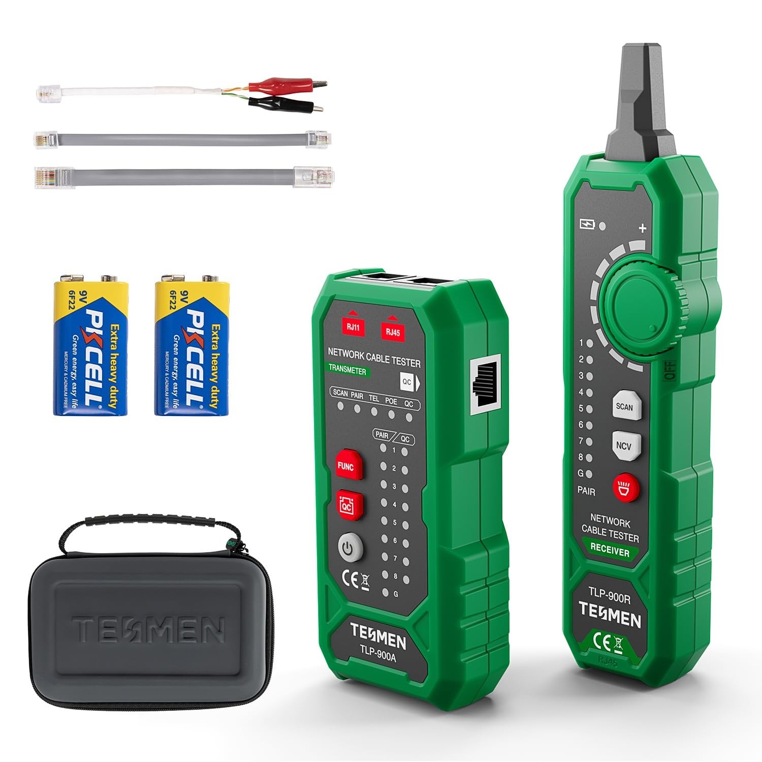 Multi-Function Network Cable Tester RJ11 RJ45 CAT5/6 POE STP, Continuity & Trace