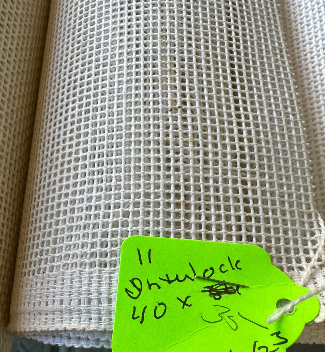 Zweigart  10 count needlepoint canvas 40 X 35 inch Interlock blank canvas white