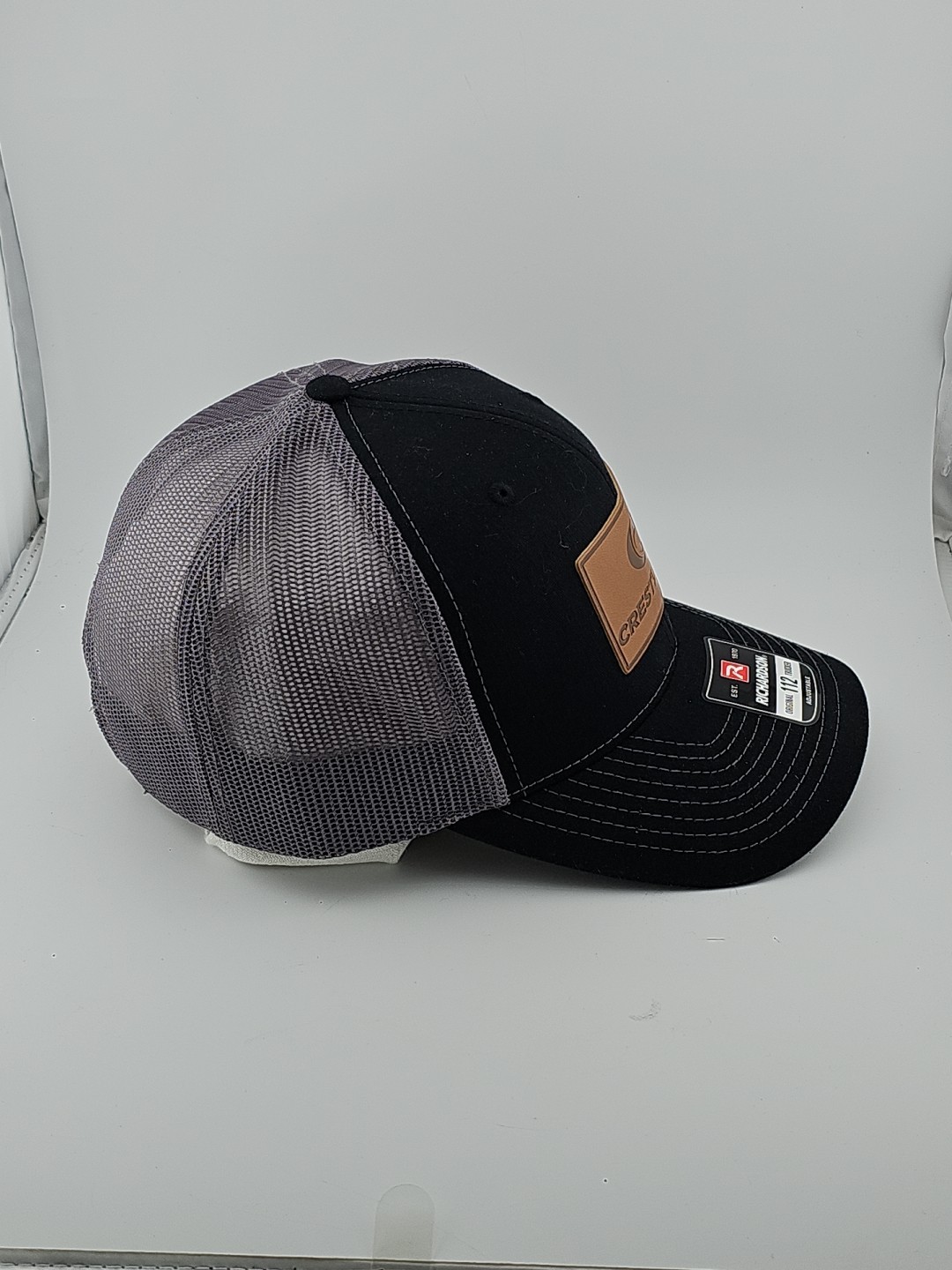 Custom Richardson 112 Trucker Hat "CRESTLINER" Blk/sil Adjustable USA NEW