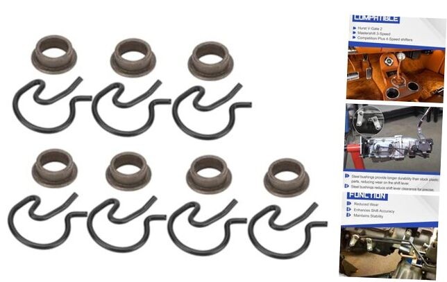 7PCS Pit Pack Manual Transmission Steel Shifter Bushing W/Spring Clips Pit