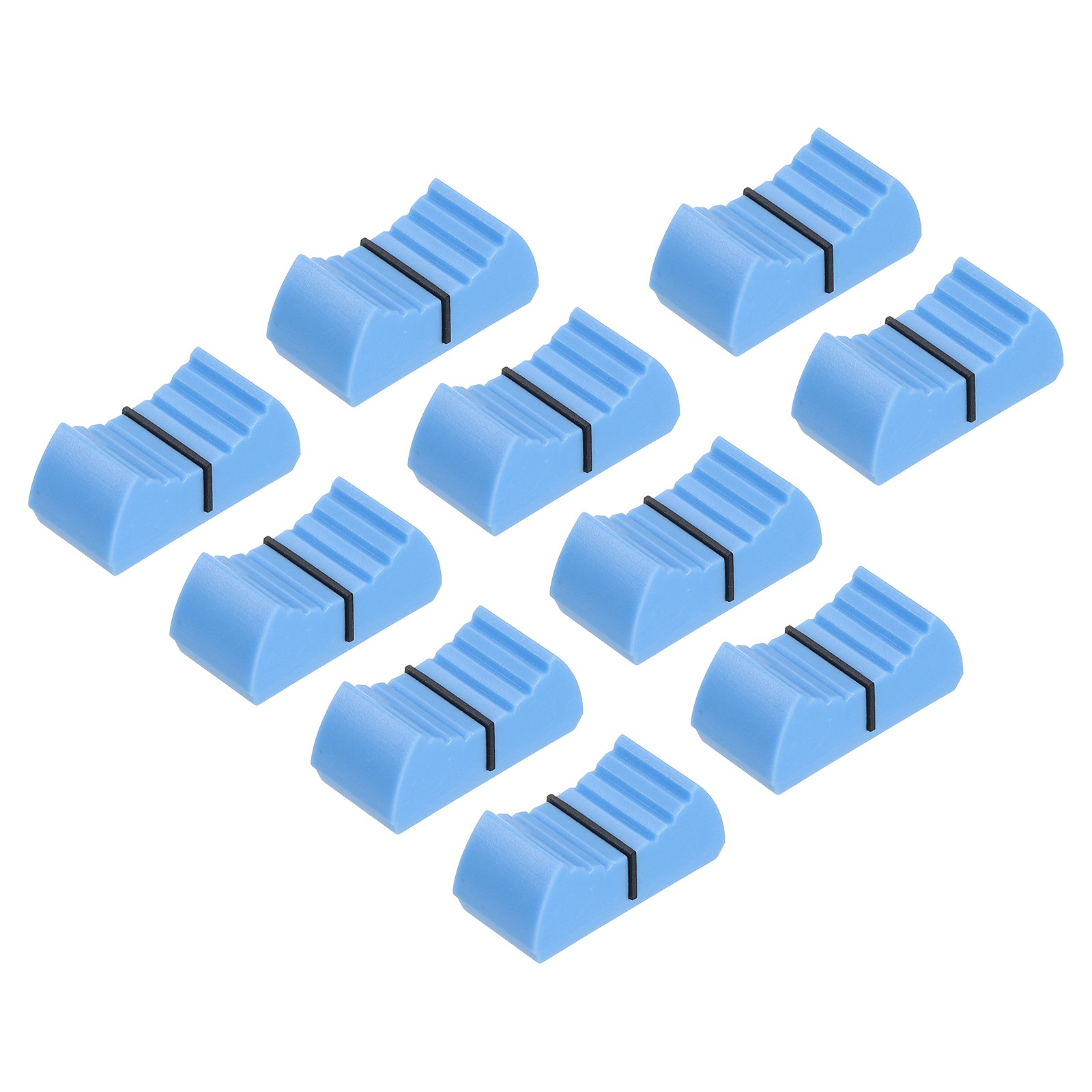 Straight Slide Potentiometer Knob 4x1mm/0.16x0.04 Inch Blue Black Pack of 10