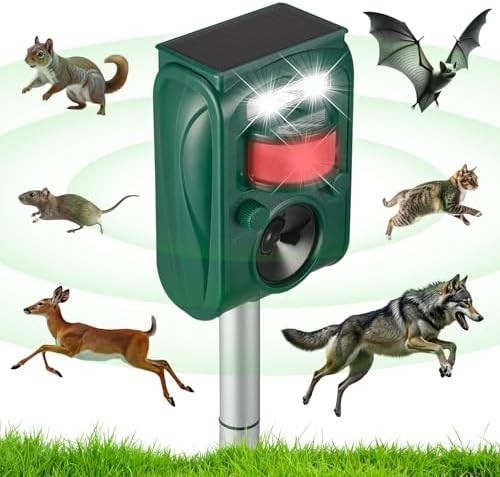 2026 Solar Ultra-Sonic Deer/Cat/Animal Repellent Repeller Devices Bird Deterrent