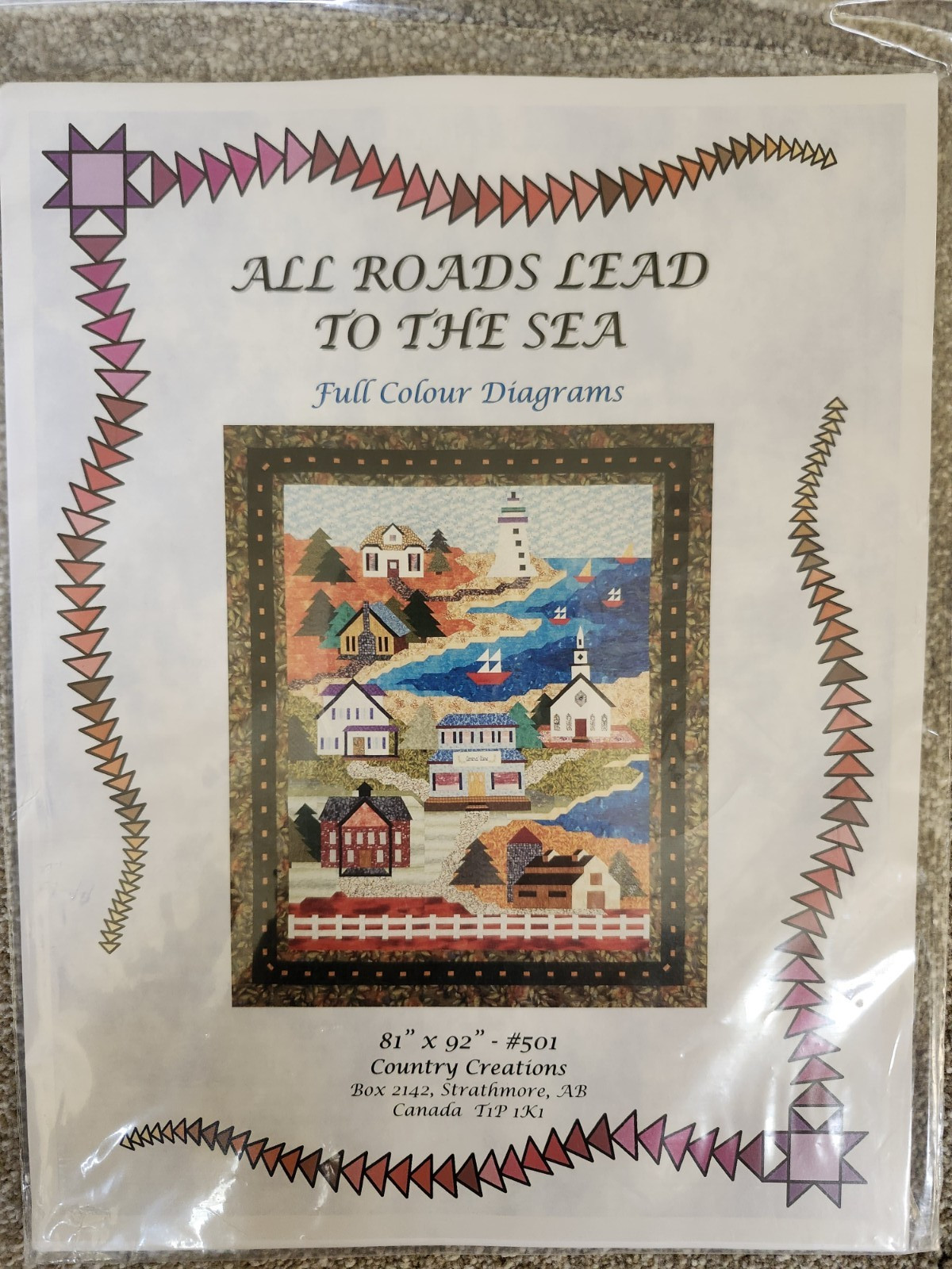 COUNTRY CREATIONS Pictorial Quilt Pattern- ALL ROADS LEAD TO THE SEA 61X72
