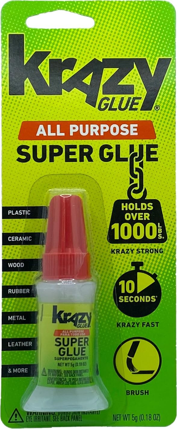 Krazy Glue All Purpose Brush-On Superglue, 5 g, Quick Dry