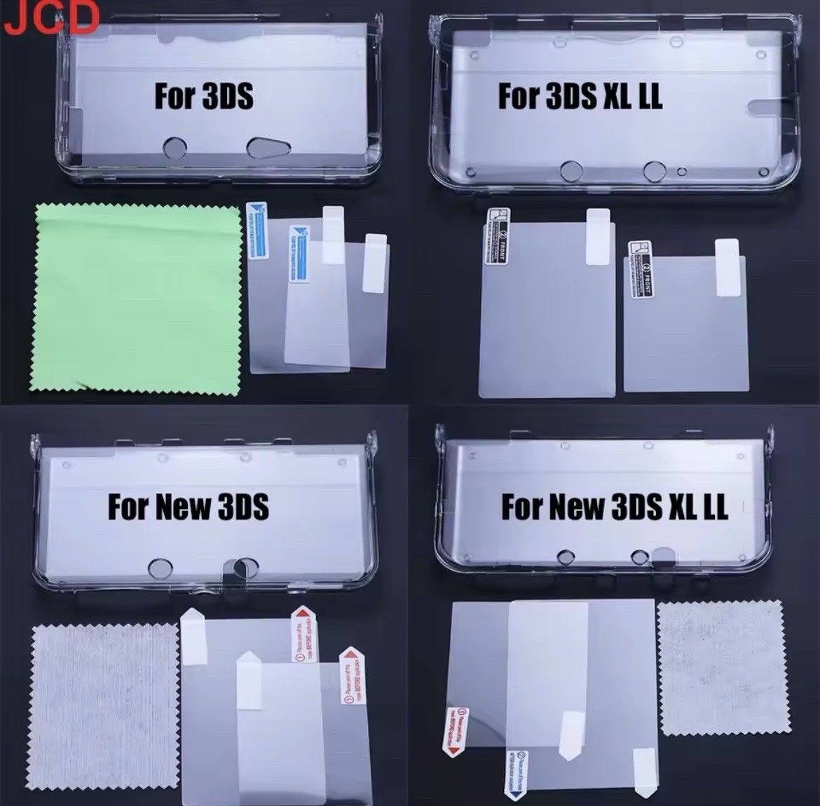 Crystal Shell Case Cover + Screen Protector Film for 3DS/3DS XL/LL/New 3DS XL LL