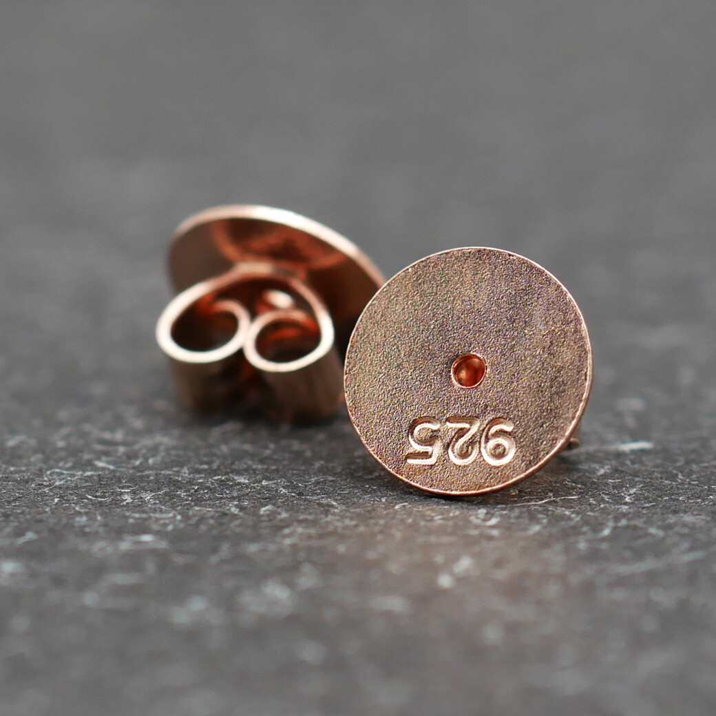 925 Sterling Silver Stud Post Earring Backs Disc Support Rose Gold Tone A4494