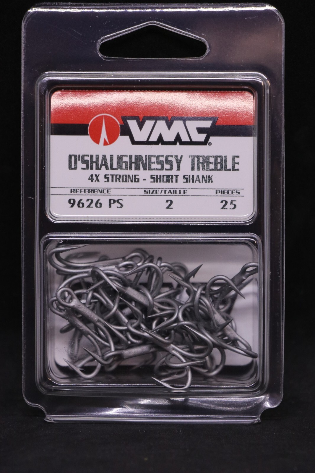 VMC 9626PS Perma Steel O'Shaughnessy Treble Hooks 4X - Size 2 - Short Shank