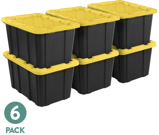 Large Storage Bin, 27 Gallon Durable Plastic Storage Tote with Snap-On Lid