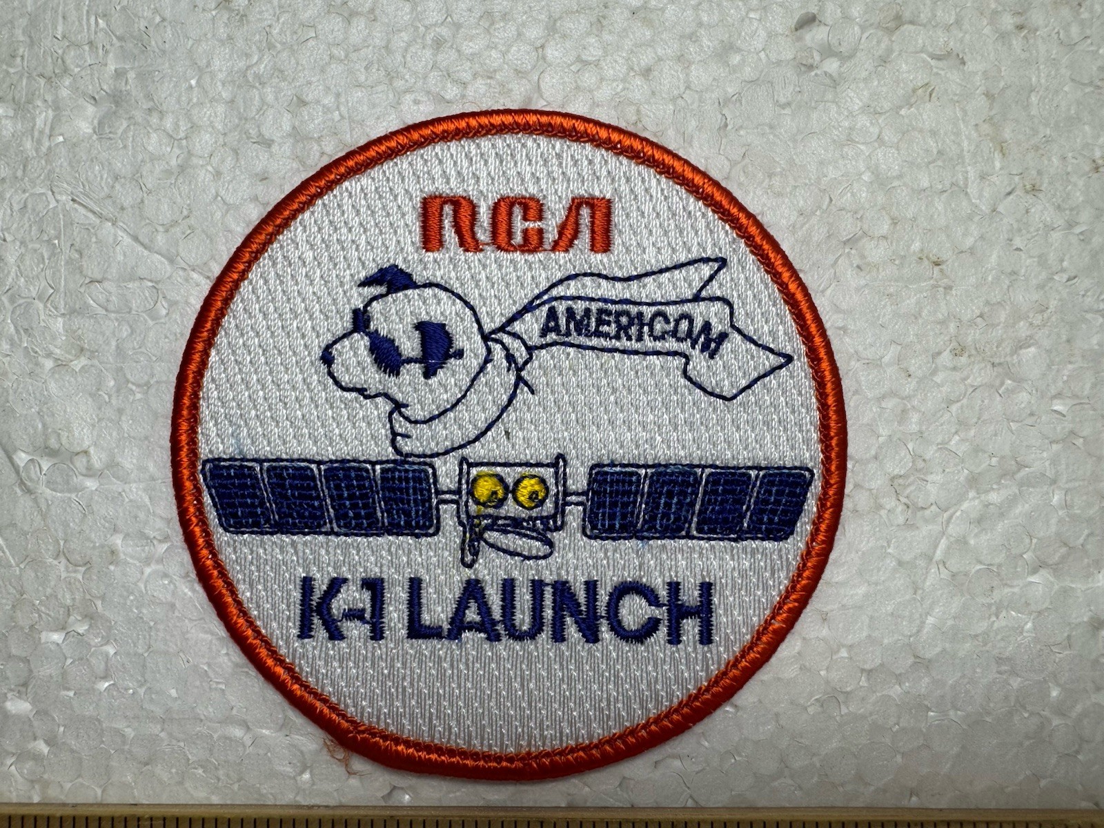 Vintage RCA Americom K-1 Launch Patch With Dog Mascot