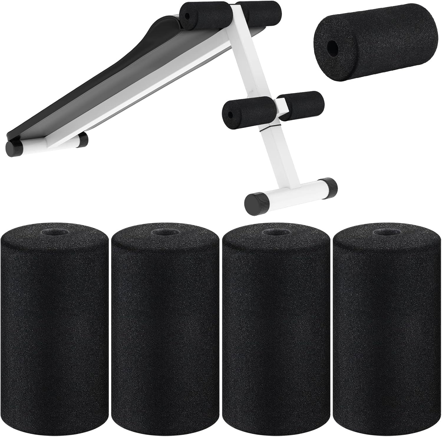 4 Pack Foam Foot Pads Rollers Replacement for Weight Bench Exercise Machines