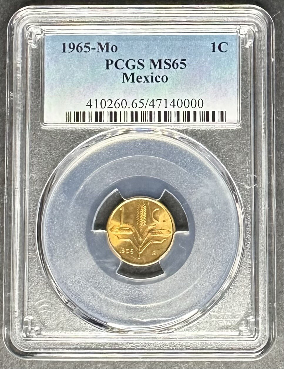 1965-Mo Mexico 1 Centavo 1C PCGS MS-65, Buy 3 Items Get $5 Off