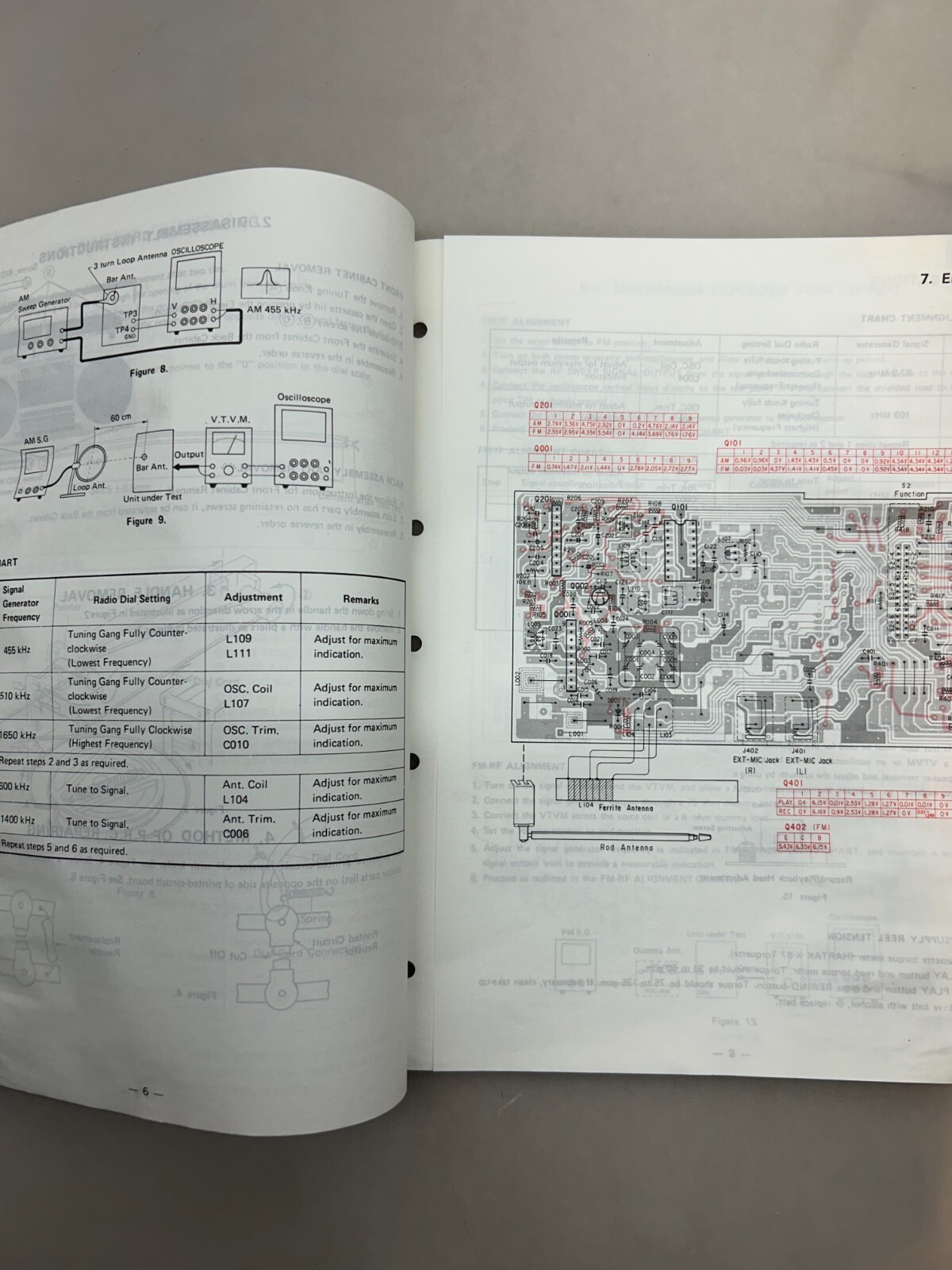 Toshiba RT-6015 Original Service Manual Free Shipping