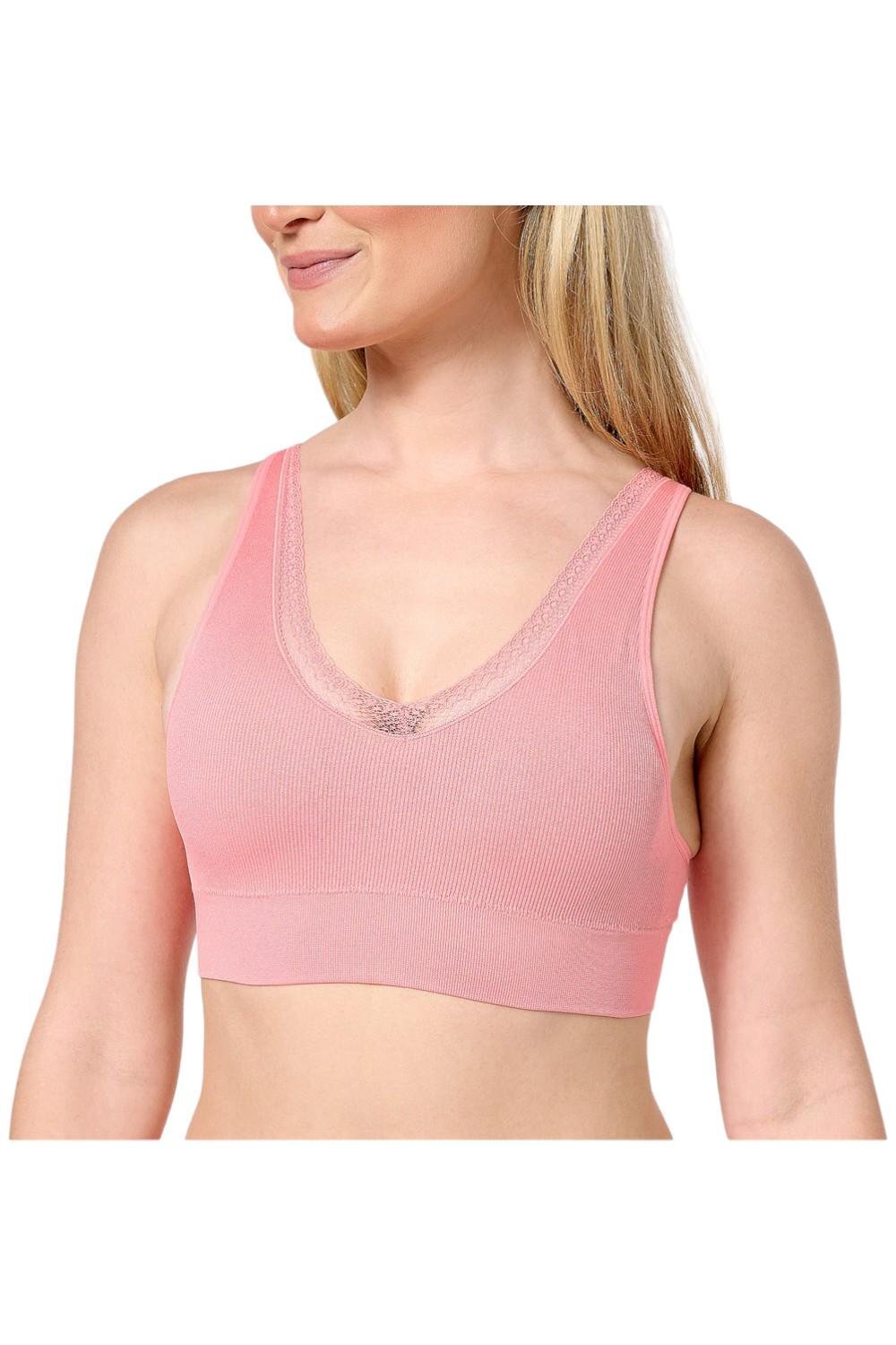 AnyBody Intimates Ribbed Lace Bra Rose