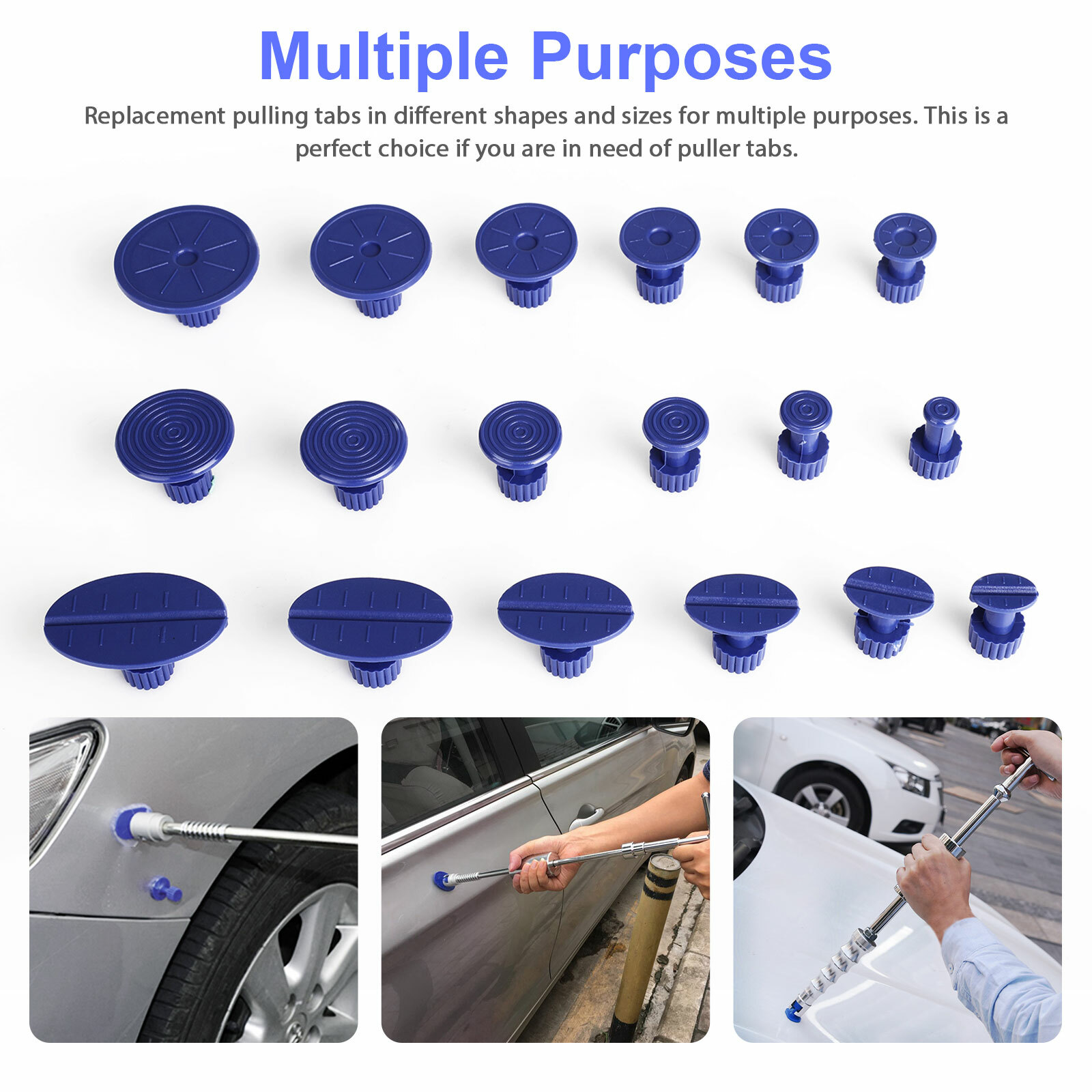 Car Pulling Tabs Paintless Dent Repair Hail Removal Kit For All Puller Tool US
