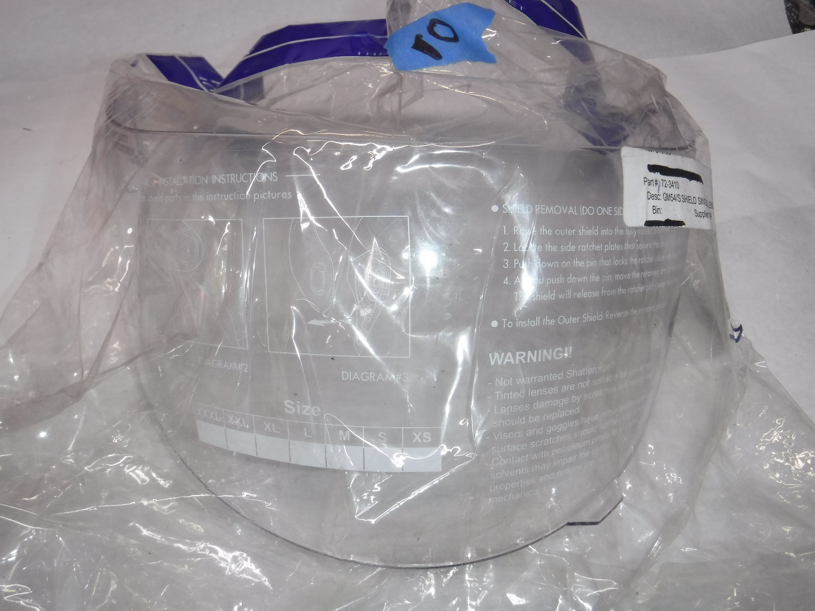 GMAX SINGLE CLEAR FACE SHIELD VISOR GM78S 856892-B 72-3410 G078009  W13-10G