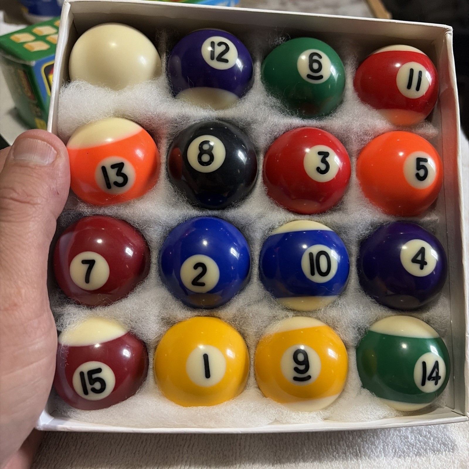 Miniature Billiard Pool Balls Set 1 15 Includes Cue Ball