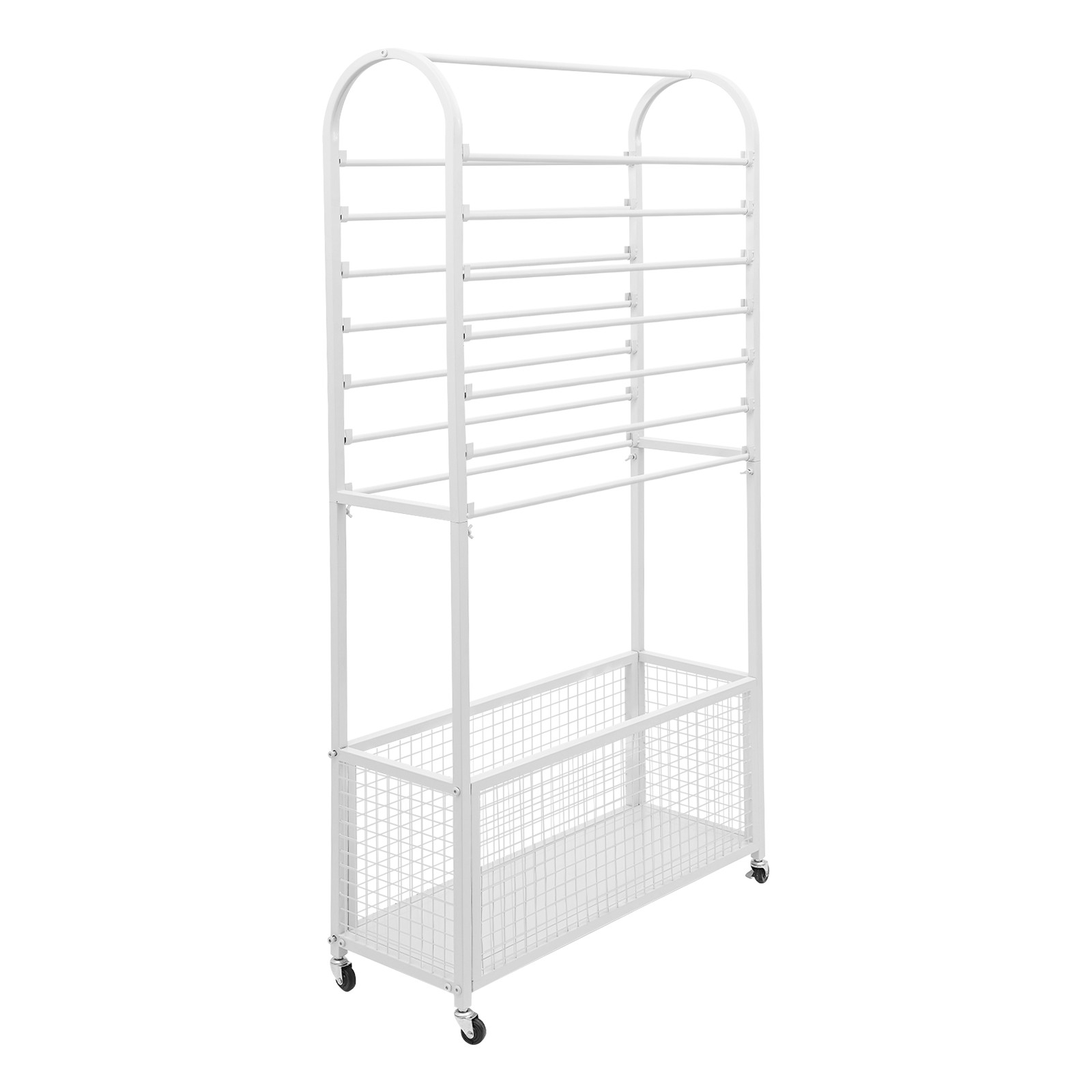 Double-Sided Ribbon Holder, White Ribbon Organizer, Ribbon Storage Display Rack