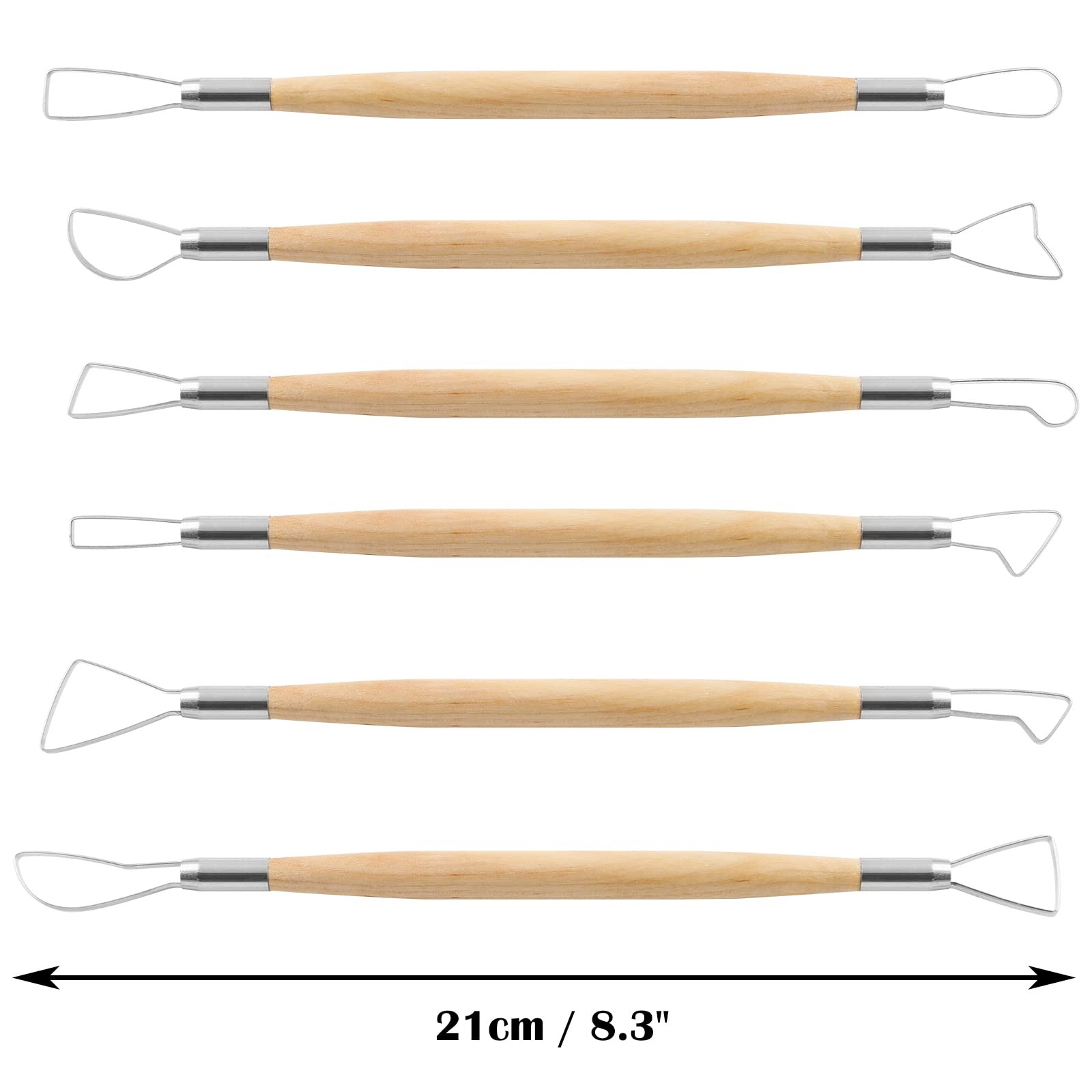 6 Pack Double-Ended Clap Sculpting Tools Clay Pottery Tools for Embossing