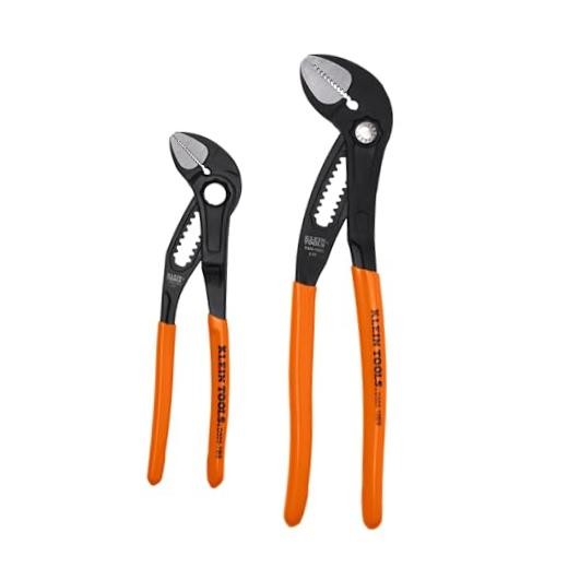 Klein Tools D5052BSKIT Straight Jaw Quick-Adjust Pump Pliers 7-Inch & 10-Inch